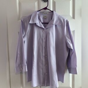 L. L. Bean Women’s Wrinkle-Free Pinpoint Oxford Shirt, 3/4 Sleeve